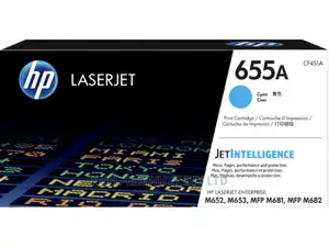 HP 655A Cyan Original Laserjet Toner Cartridge, CF451A
