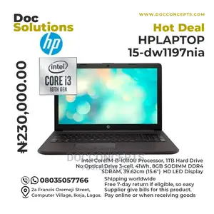 New Laptop HP 15-Dw1197nia 8GB Intel Core I3 HDD 1T
