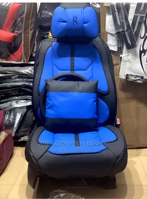 R Power Car Seat Cover Blue and Black