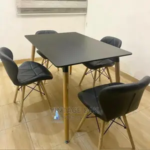 Exquisite Dining Table With 4chairs, Wooden Top Table.