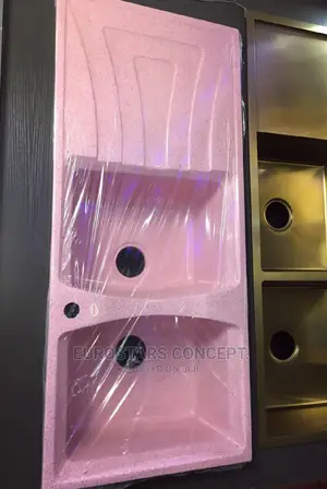 Pink Colour Marble Kitchen Sink