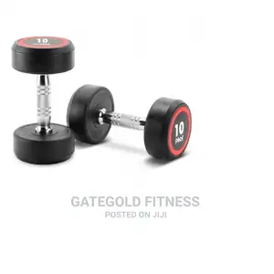 PRO Round Head Rubber Dumbbell 20kg [Pair] D2250.20