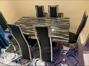 Marble Dining Table With Leathe Chairs Promo