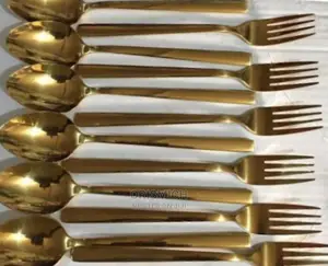 Gold Spoon and Fork