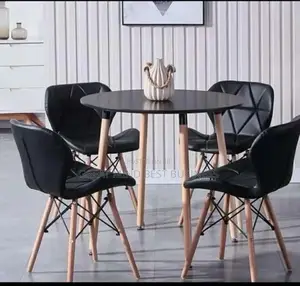 Italian Wooden Leg Dining Table and Chairs