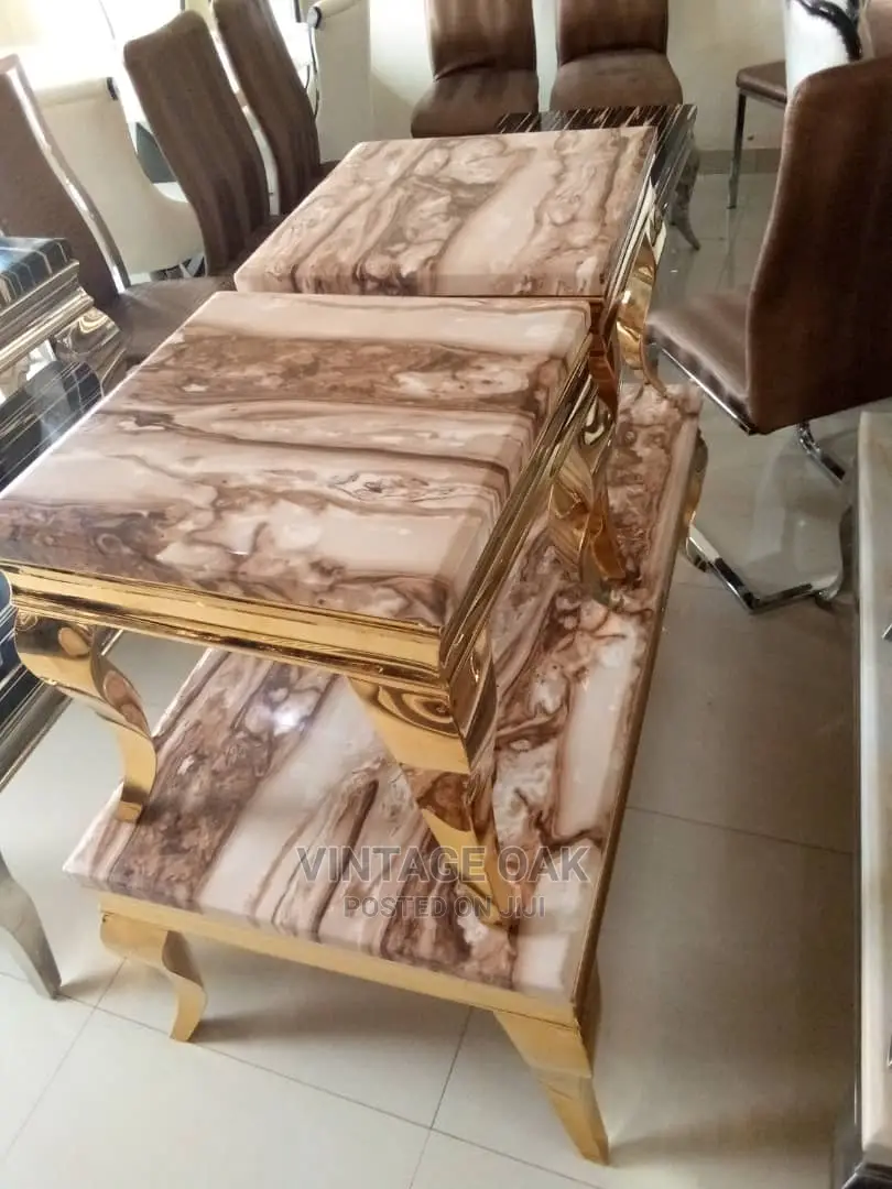 Imported Marble Centre Table With Two Side Stools.