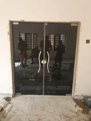 Frameless Ante Room Gray Swing Glass Door