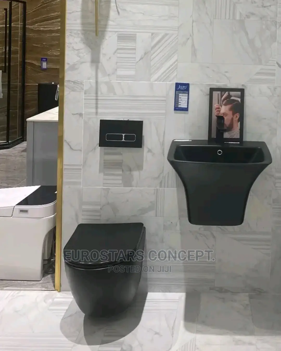 Black Executive Wall Hug Wc Set