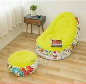 Inflatable Air Sofa With Ottoman and Electric Pump