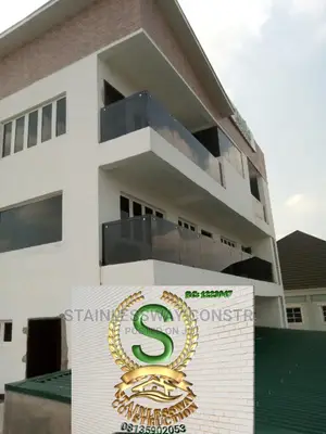 Dark Grey Balcony Glass Railing at Kubwa