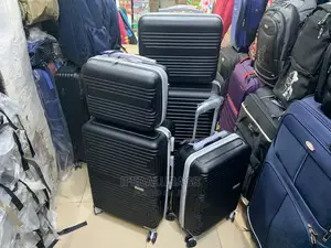 Set of Black Imported Plastic Traveling Luggage With Big Kit