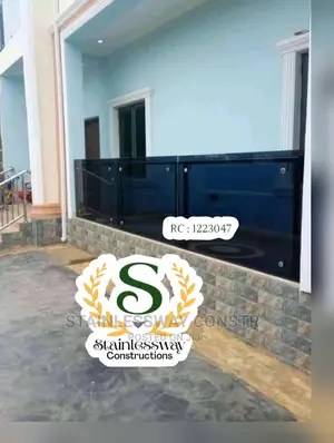 Dark Grey Balcony Glass Railing at Kabusa Abuja