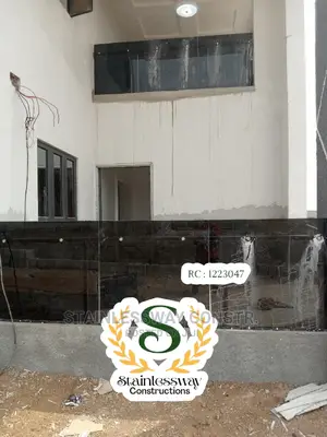 Dark Grey Balcony Glass Railing Delivered at Lokogoma Abuja