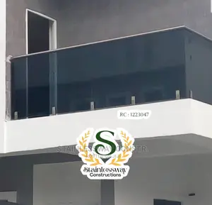 Dark Grey Balcony Glass Railing at Wumba District Abuja