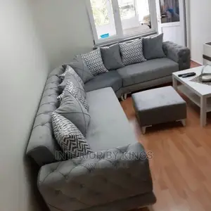 U-Shaped Chesterfield Sofa +Ottoman Can Come in Colors