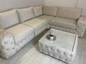 U-Shaped Chesterfield Sofa With an Center Ottoman