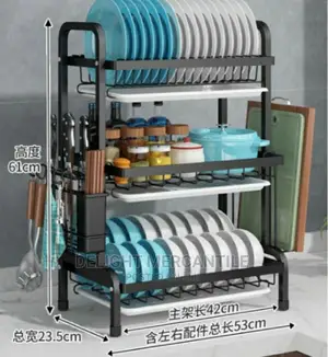 3 Layers Plate Rack With Drainer