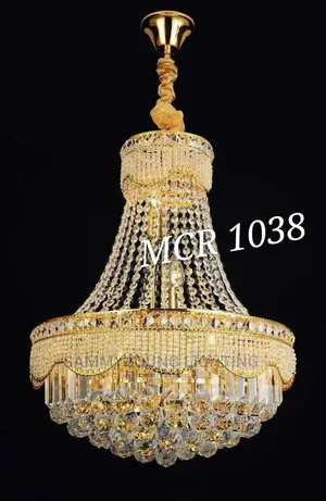 Luxury Quality Mounted Crystal Gold Chandelier Light