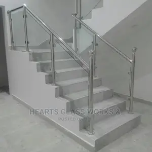 Modern Stainless Rail With Glass.