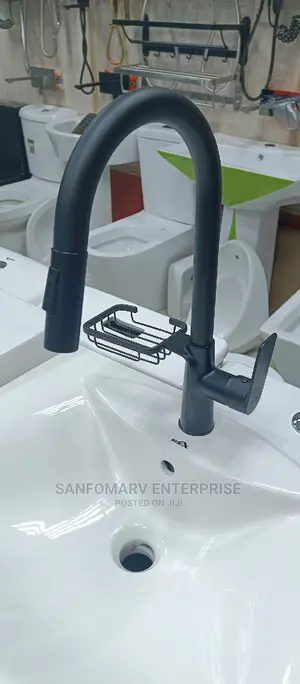 Black Sink Mixer With Soap Dish