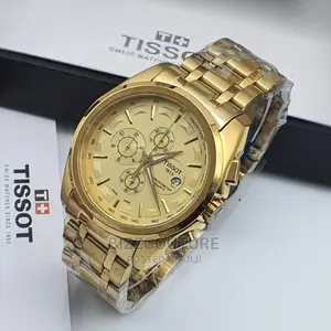 High Quality TISSOT Gold Chain Watch Available in Store