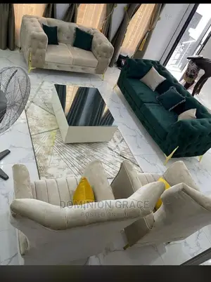 Luxury 7 Seater Living Room Fabric Made Sofa Chair.