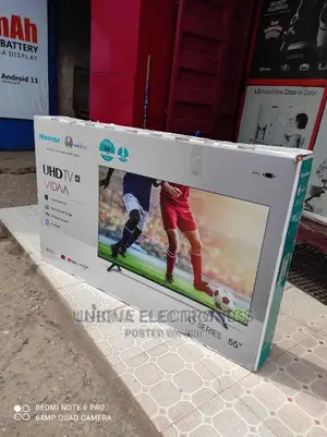 Brand New 2022=Hisense 55" Smart (Bluetooth) Wi-Fi=Uhd Tv)