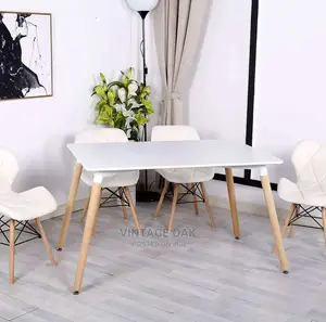 Modern Dining Tables With 4 Chairs/White.