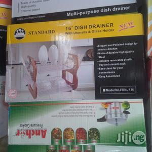 22" Dish Drainer With Utensils Glass Holder