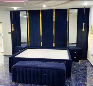 6 by 6 Padded Bed Frame With Side Mirror