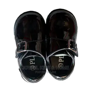 Baby Boys and Girls Covered Party Shoe -Black