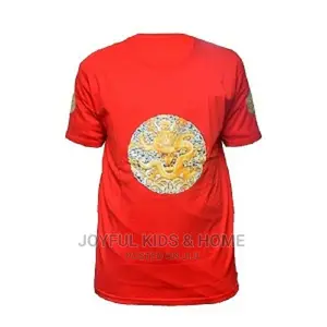 Unisex Asian Round Neck Top -Red and Multi