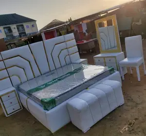 6x6 Bed Frame With Side Drawers/ Footrest for Homes/ Hotels