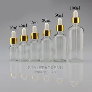 12 Pieces 100ml Transparent Glass Dropper Bottles