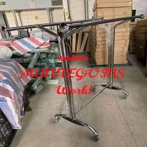 Double Pole All Metal Hanger Rack With Adjustable Bars