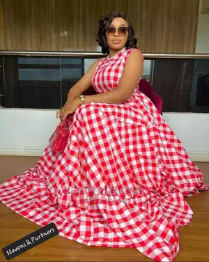 Cute Ladies Checkers Long Gown