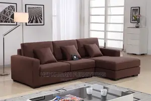 L Shaped Coffee Brown Sofa