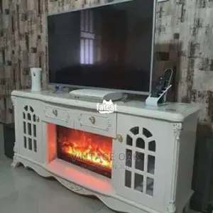 Imported Fireplace Tv Stand With Storage Cabinets.