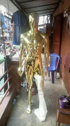 Full Gold Chrome Male Mannequin