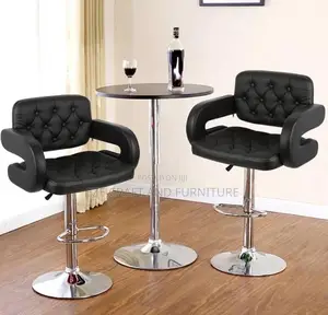 Set of 2 Barstool and Adjustable Table