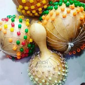 Nigerian Shekere / Beaded Gourd Rattle.