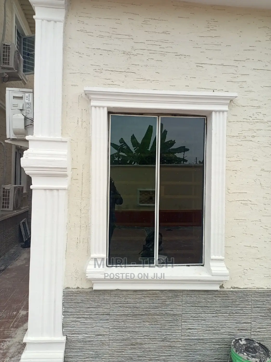 White Frameless Casement Window