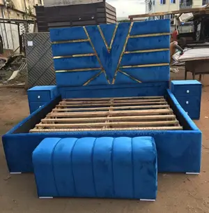 6x6 Bed Frame With 2 Side Drawer/ Footrest for Homes/ Hotels