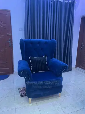 Blue Velvet Accent Chair Up for Grab