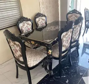 Royal Design Luxury Wooden Dining Table With 6 Chairs