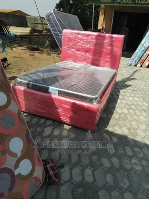4 and Half by 6 Leather Bedframe With Foam Mattress