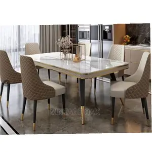 High Classic Luxury Dining Table With 6 Chairs.