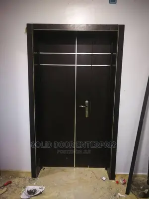 Solid Hdf Double Door With Chrome Design Available for Sale