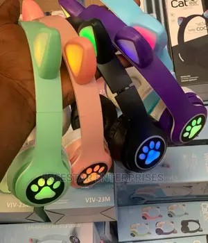 Cat Bluetooth Headphones. Headphones With Lights.