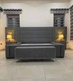 6ft by 6ft Padded Bedfram Gray Color